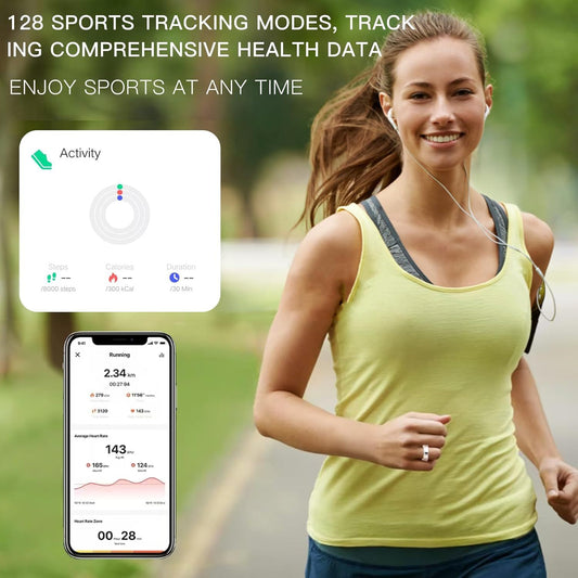 2025 New Silver Edge Diamond Smart Ring Fitness Tracker