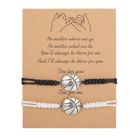Black And White Mixed Color Basketball Bracelet