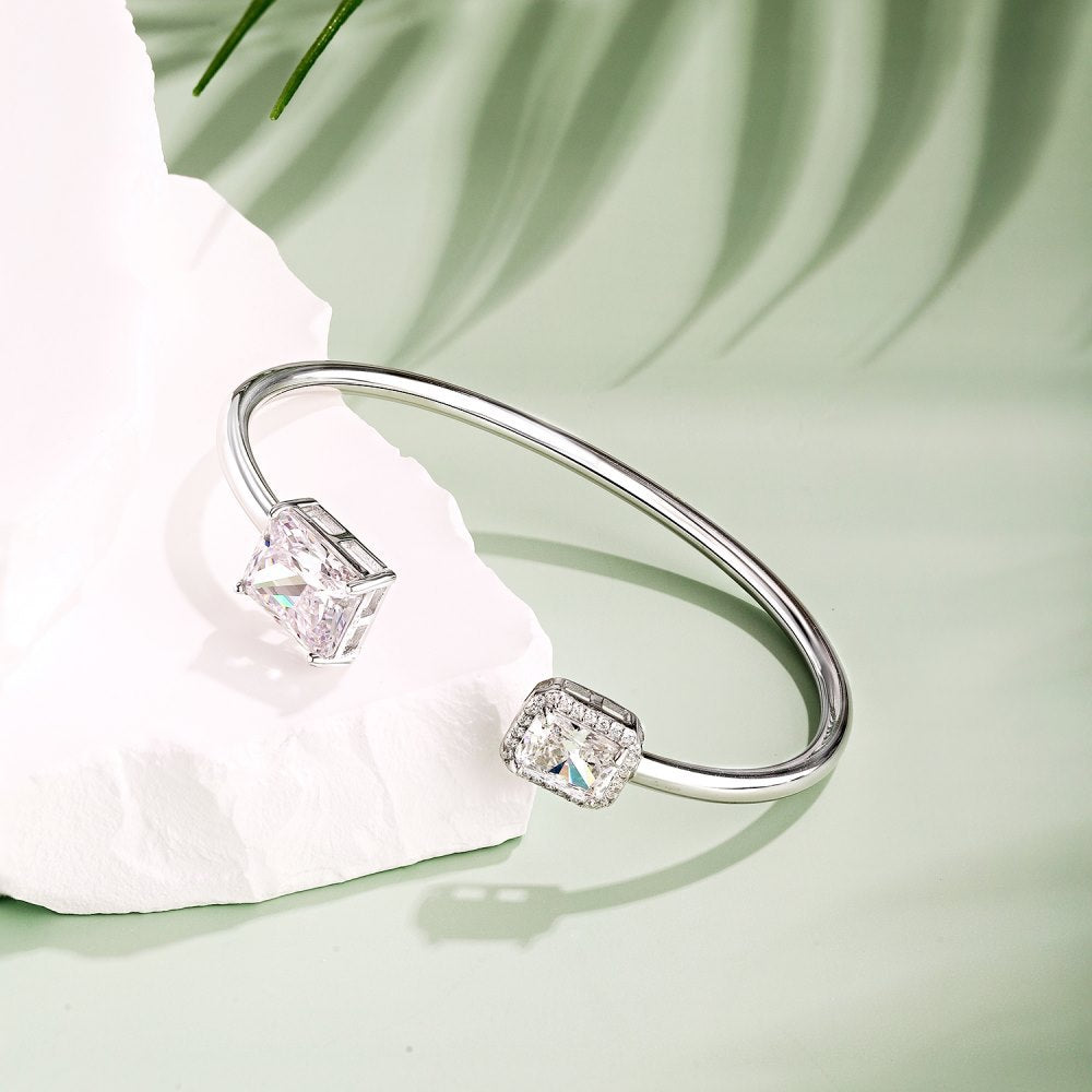 925 Sterling Silver Opening Bracelet Women's High Sense