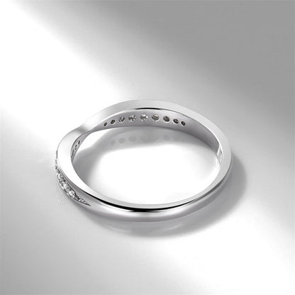 Bonded Cuff Women's Ring Plated With White Gold