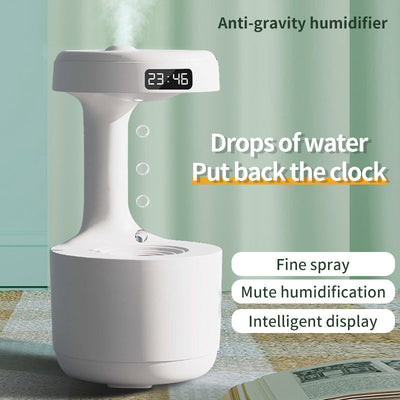 Bedroom Anti-Gravity Humidifier With Clock Water Drop Backflow Aroma Diffuser Large Capacity Office Bedroom Mute Heavy Fog Household Sprayer Shopmisty