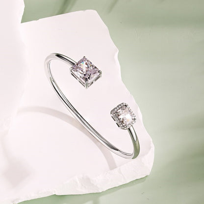 925 Sterling Silver Opening Bracelet Women's High Sense