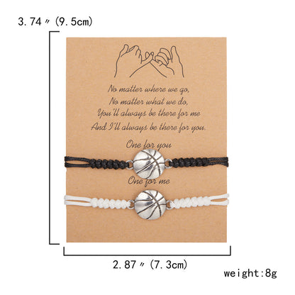 Black And White Mixed Color Basketball Bracelet