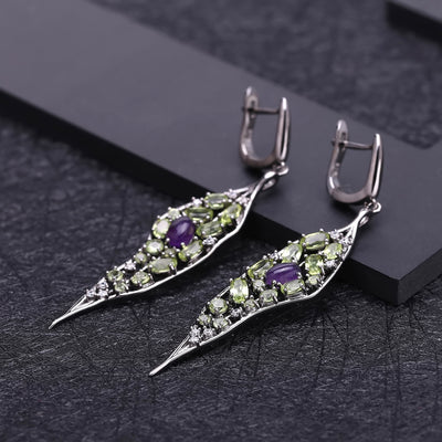 Women's Personalized Jewelry Amethyst Olivine Earrings Shopmisty