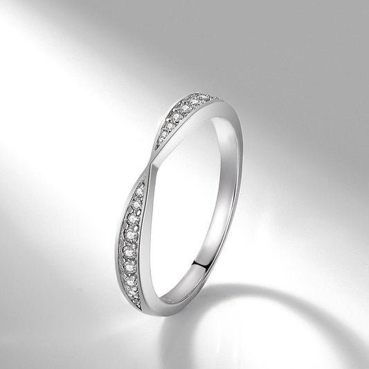 Bonded Cuff Women's Ring Plated With White Gold