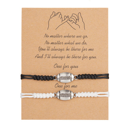 Black And White Mixed Color Basketball Bracelet