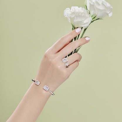 925 Sterling Silver Opening Bracelet Women's High Sense