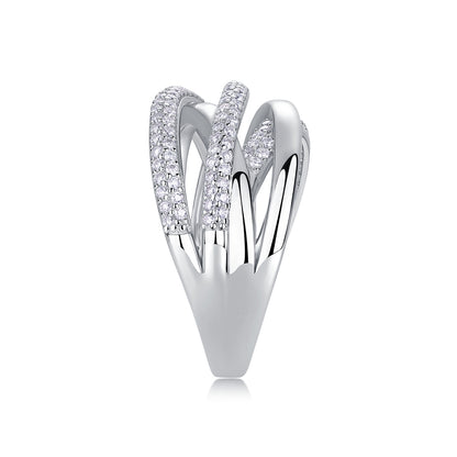 Brilliant Interweaving - A Fashionable And Luxurious Jewelry Accessory Set With Moissanite S925 Sterling Silver And Platinum-plated Diamond