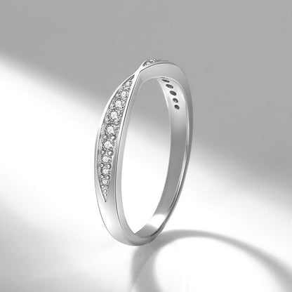 Bonded Cuff Women's Ring Plated With White Gold