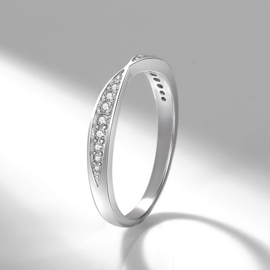 Bonded Cuff Women's Ring Plated With White Gold