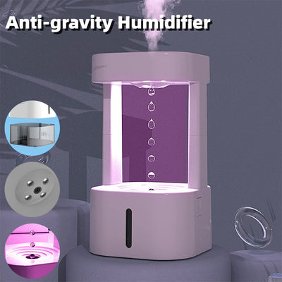 Creative Anti-gravity Water Drop Humidifier Air Conditioning Mist Spray Household Quiet Bedroom Office With 580ML Water Tank Shopmisty