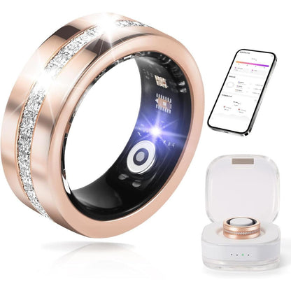 2025 New Rose Gold Diamond Smart Ring