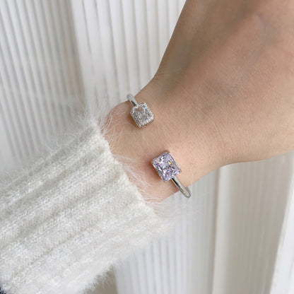 925 Sterling Silver Opening Bracelet Women's High Sense