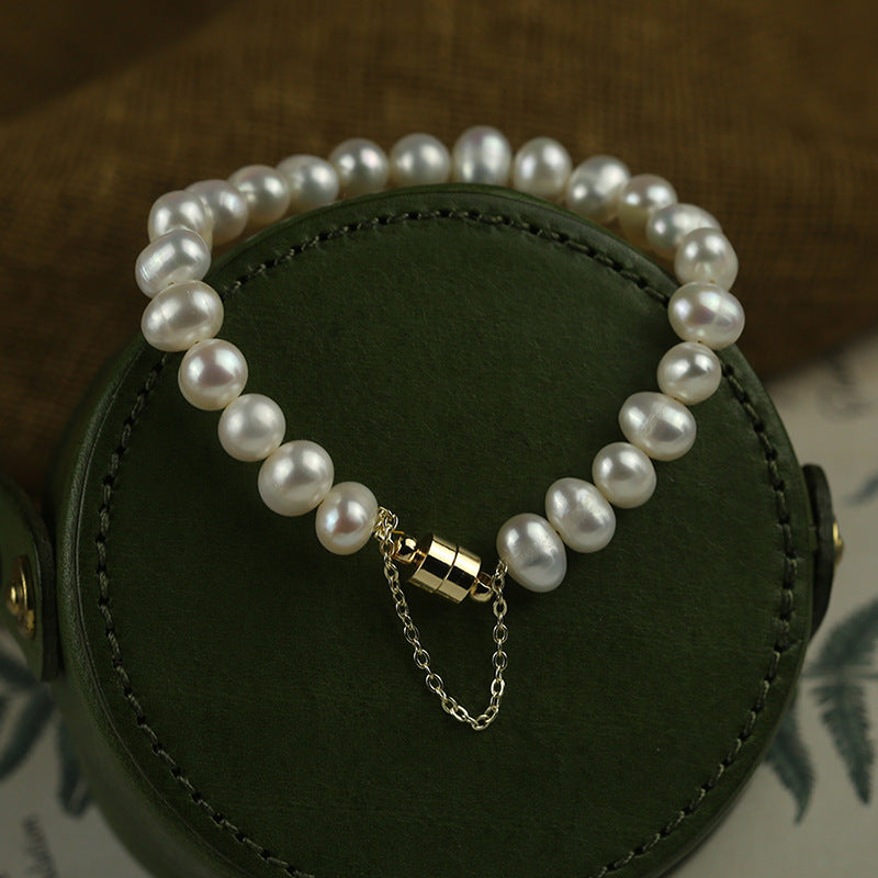 Baroque Freshwater Pearl Zircon Bracelet