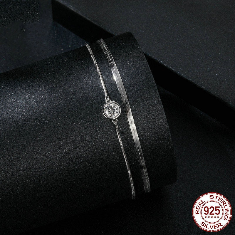 50 Points Shining Moissanite Double Layer Bracelet