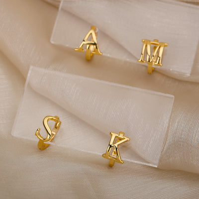 Women Stainless Steel Letter A-Z Piercing Earring Fashion Jewelry Shopmisty