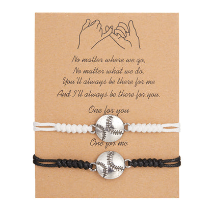 Black And White Mixed Color Basketball Bracelet