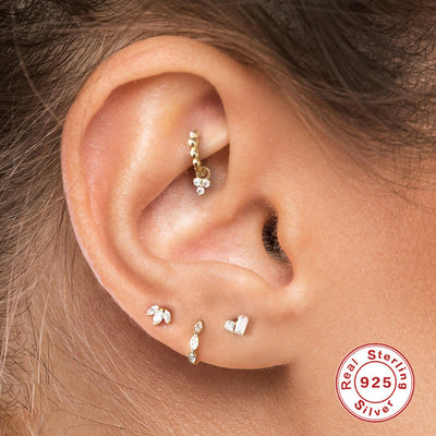 Sterling Silver Body Piercing Cartilage Jewelry Bee Stud Earrings Shopmisty